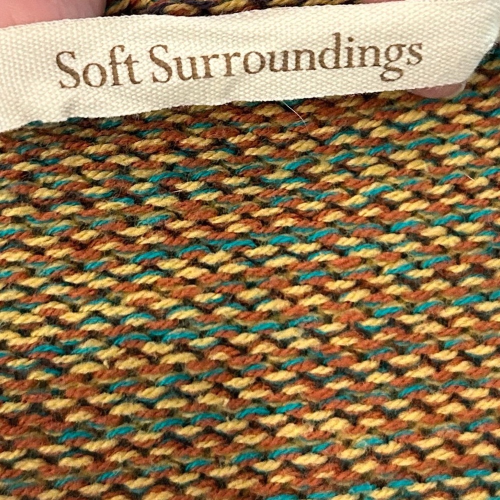Soft Surroundings albi crochet knit long open front sweater medium - Picture 9 of 13